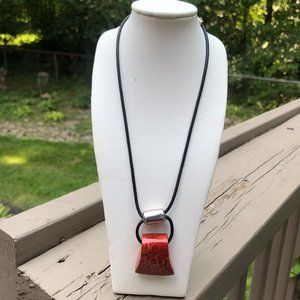 Silpada red coral pendant necklace